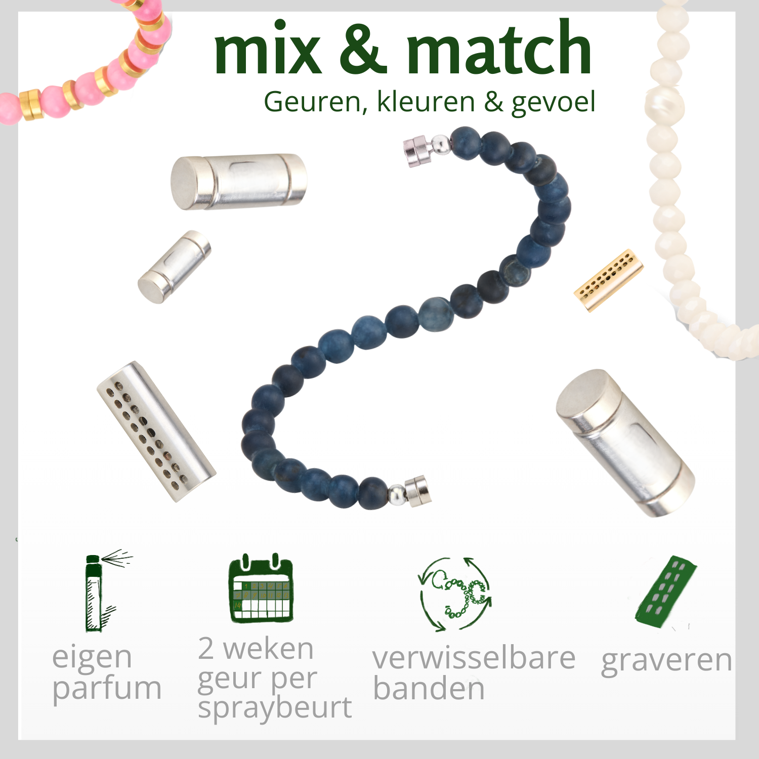 Terra geurarmband | 4mm