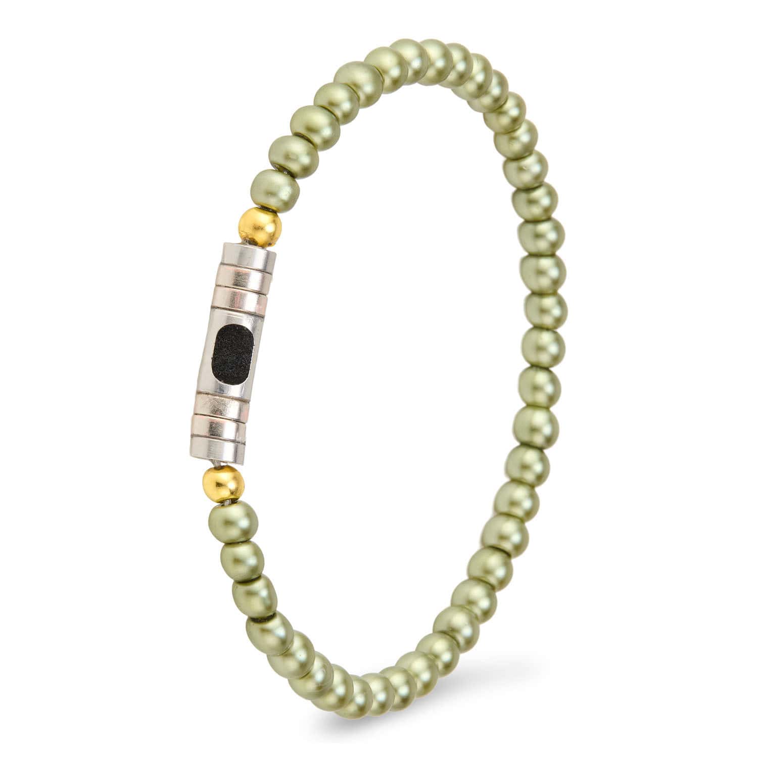 Luce armband groen, glaskralen met geurcapsule
