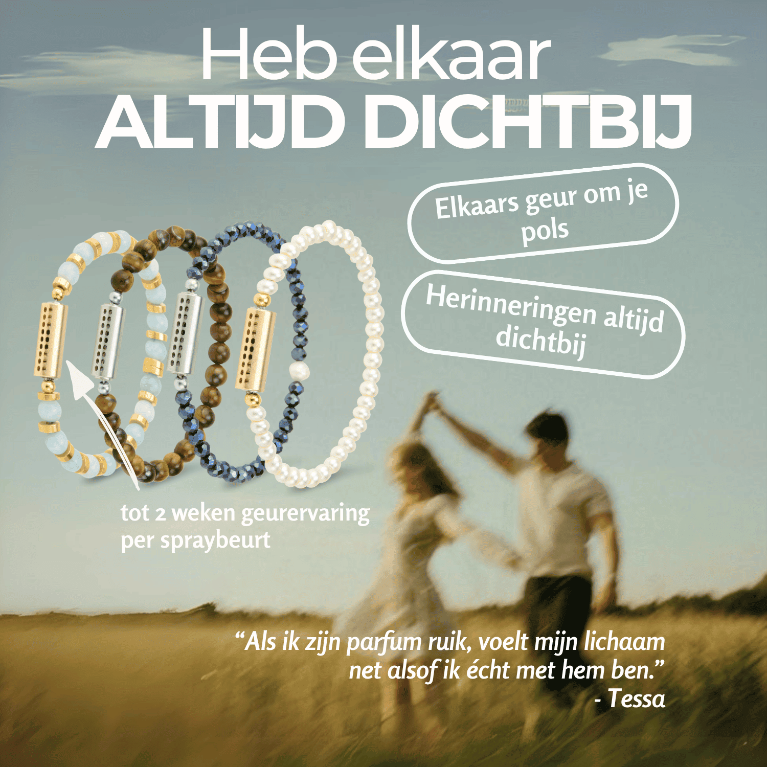 Terra geurarmband | 4mm